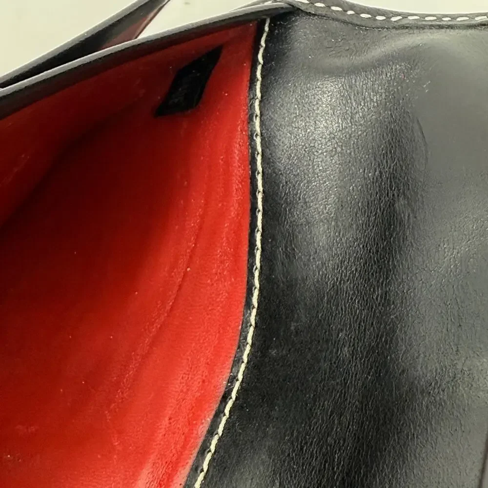 Vintage Dooney & Bourke Black DB Monogram Logo Lock Wallet‎ Organizer Clutch